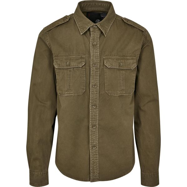 Brandit - Camicia In Denim Vintage Oliva - S-image