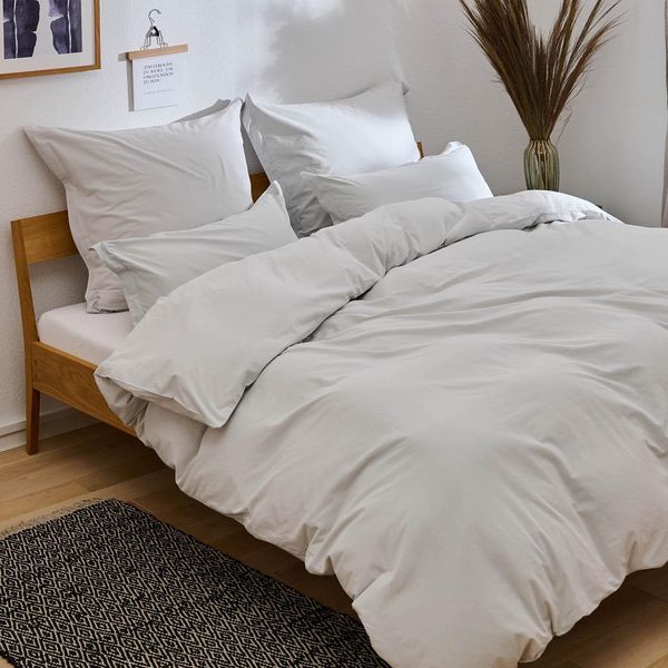 Set Di Biancheria Da Letto Blumtal 135X200 Grigio - 100% Cotone - 2 Copripiumini + 2 Federe 40X80Cm-image