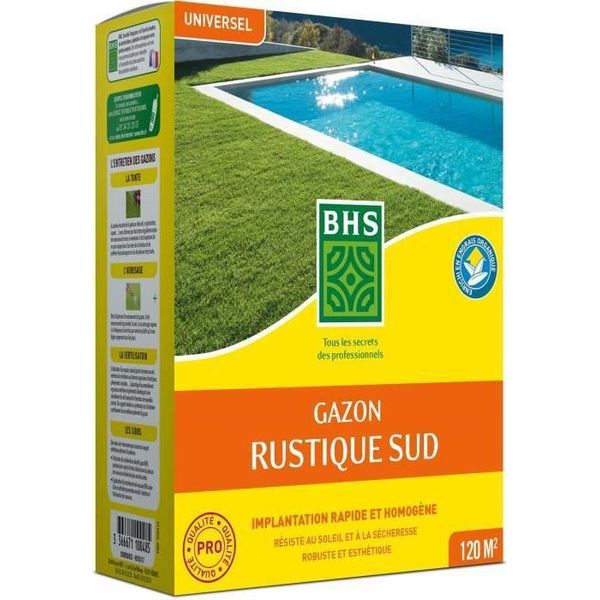 Prato - Bhs - Prato Rustico Del Sud - 1 Kg, 40 M². Resistente Alla Siccità Grazie Alla Festuca Alta. Crescita Rapida E Uniforme.-image