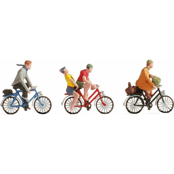 Noch Set Di Figure Di Ciclisti, In Movimento E Colorati A Mano In Scala Tt, Ideali Per Modellismo E Diorami-image