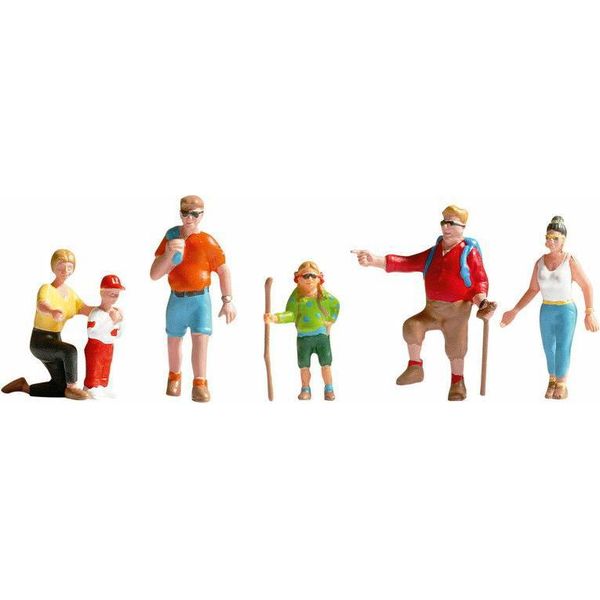 Noch Wanderer, Figure Mobili Per Modellismo, Scala N 1:160, Set Di Figure In Plastica Per Diorami E Modellismo Ferroviario-image