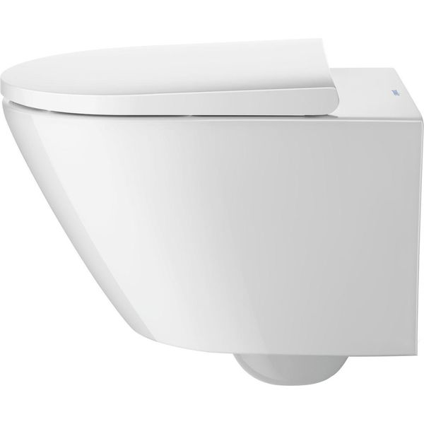 Wc Suspendu Duravit D-Neo, Chasse Deau Basse, Sans Rebord, Sortie Horizontale, Durafix, 370X540X400Mm, 2577092000, 2577092000-image