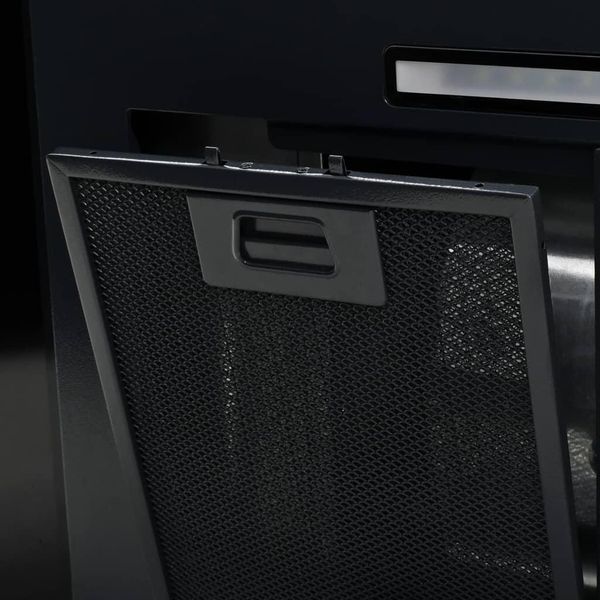 Vidaxl Cofano Estrattore A Parete In Acciaio Inox 756 M³/H 90 Cm Nero-image