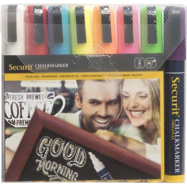 Securit Pennarello A Gesso Medium, Confezione Da 8, Colori Base-image