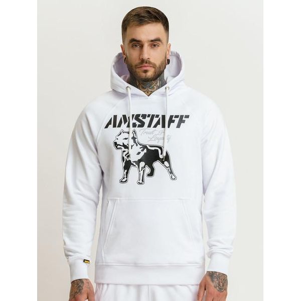 Felpa Con Cappuccio Amstaff Logo 2.0 Da Uomo - Grigio/Schwarz - 2XL-image