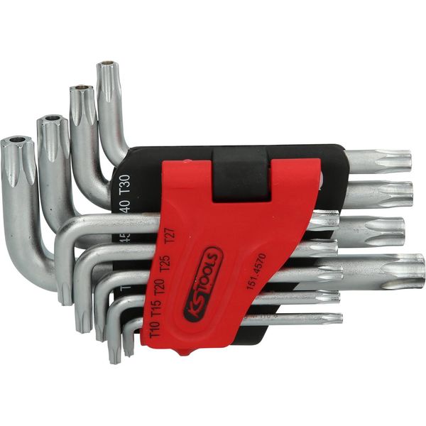 Ks Tools Set Di Chiavi Esagonali Corte Torx Con Foro 9 Pz.Tb10-Tb50 - 151.4570-image