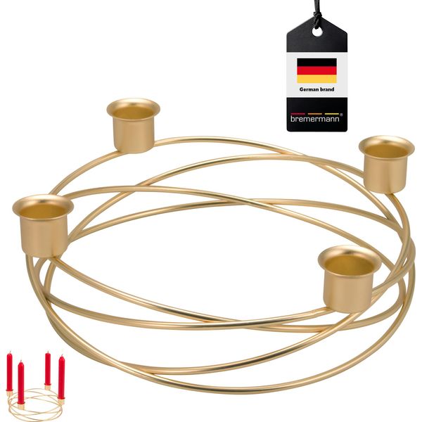 Portacandele B-Goods Bremermann - Stampo Per Ghirlanda, Per Candele A Colonna / Candele Da Tavolo, Portacandele Oro-image
