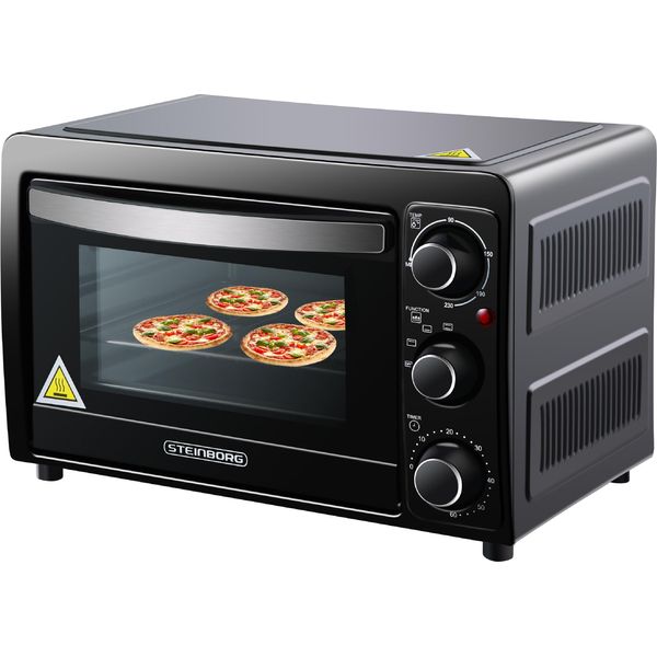 Steinborg Mini Forno 15L | 1300 Watt | Luce Interna | Timer | 90-230°C | Riscaldamento Rapido-image