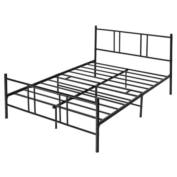 Costway Struttura Letto In Metallo Per Materasso 200 X 140 Cm, Struttura Letto Matrimoniale, Struttura Letto Con Rete A Doghe, Spazio Di Archiviazione Sotto Il Letto, Letto Ospite Piattaforma Letto In Metallo (200 X 140 Cm)-image