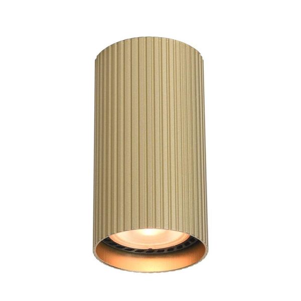 Spot A Soffitto Moderno Tubo A Righe Oro Rotondo 10 Cm Per Soggiorno Cucina 1Xgu10 10W Rilok Italux-image