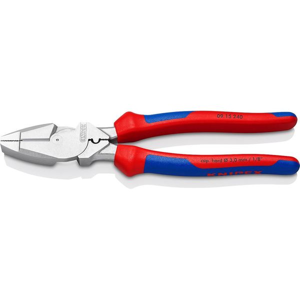 Knipex 09 15 240 Pinza Combinata Di Potenza "Lineman's Pliers"" Modello Americano Con Manici Multicomponente Cromati 240 Mm"-image