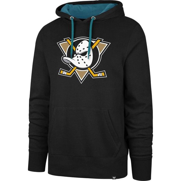 Felpa Con Cappuccio Nhl Core Ballpark, Logo Serigrafato, Anaheim Ducks, Tasca Frontale A Canguro, Taglia: L-image