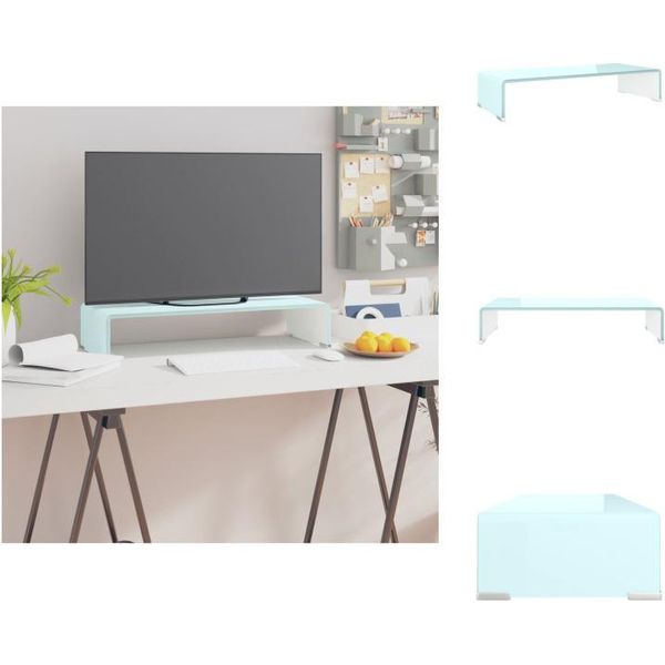 Vidaxl Supporto Tv/Monitor In Vetro Verde 60X25X11 Cm - Mobili Tv-image