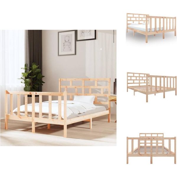 Vidaxl Letto In Legno Massiccio Di Pino 120X190 Cm - Letti E Strutture Letto-image