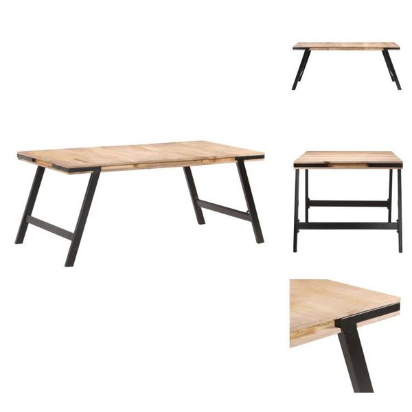 Vidaxl Tavolo Da Pranzo 180X90X76 Cm In Legno Massiccio Di Mango - Tavoli Da Pranzo-image