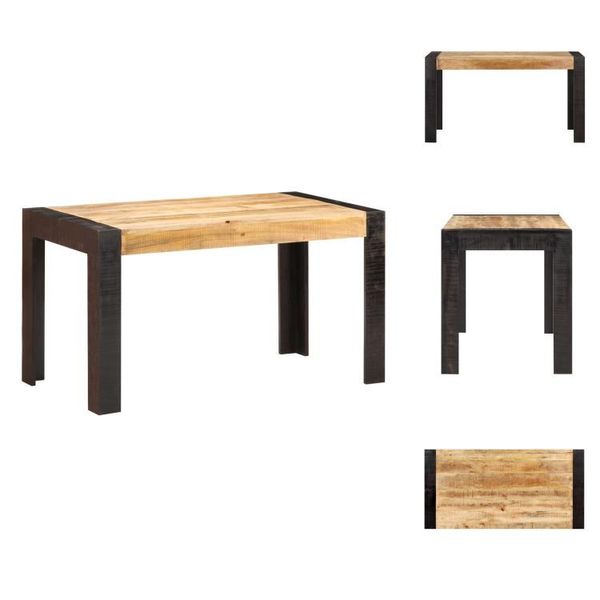 Vidaxl Tavolo Da Pranzo 140X70X76 Cm Legno Massiccio Di Mango Grezzo - Tavoli Da Pranzo-image