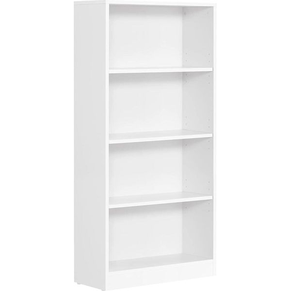 Vasagle Libreria A 4 Livelli Con Ripiani Regolabili, Libreria Per Bambini E Per L'ufficio 60 X 24 X 121,5 Cm, Bianco-image