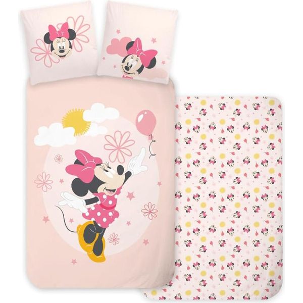 Disney Minnie Mouse, Biancheria Da Letto Per Neonati, Biancheria Da Letto Per Bambini, Piumone 100 X 135 + Cuscino 40 X 60 Cm 100% Cotone-image