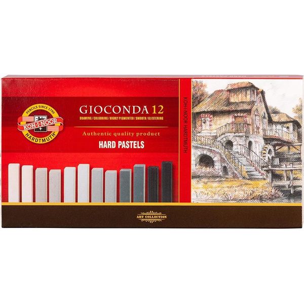 KOH-I-NOOR Gioconda Pastelli Duri Set Di Grigi Pastelli Secchi 12 Pz-image