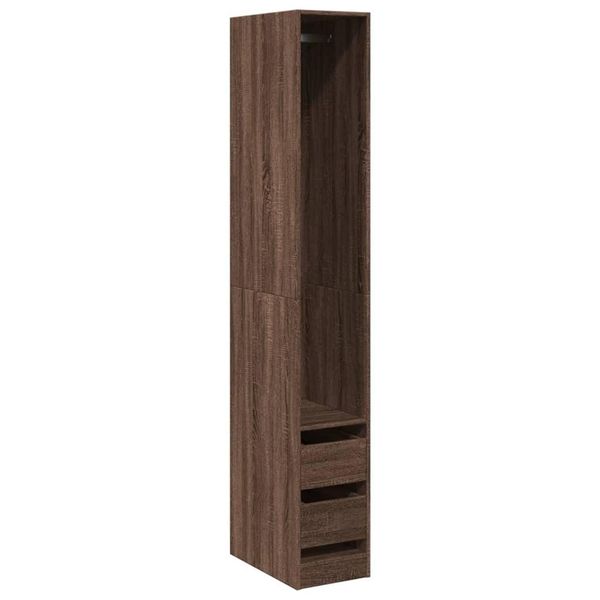 Vidaxl Armadio Marrone Effetto Rovere 30X50X200 Cm Materiale A Base Di Legno-image