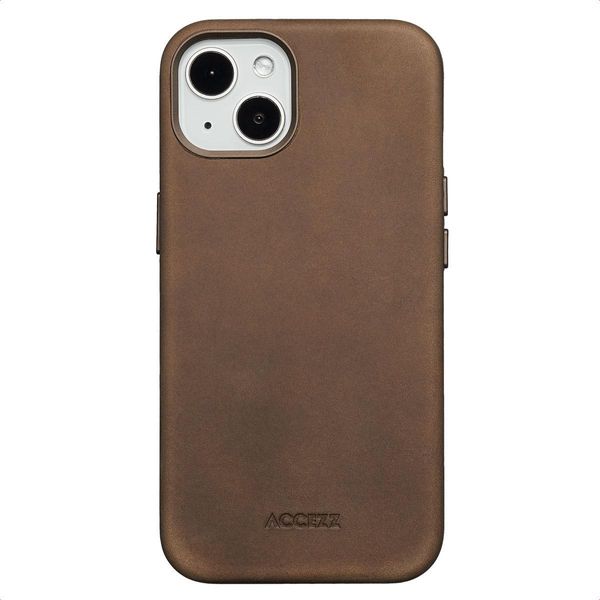 Cover Per Iphone 13 - Vera Pelle - Custodia Rigida/Copertura Posteriore Accezz - Marrone-image