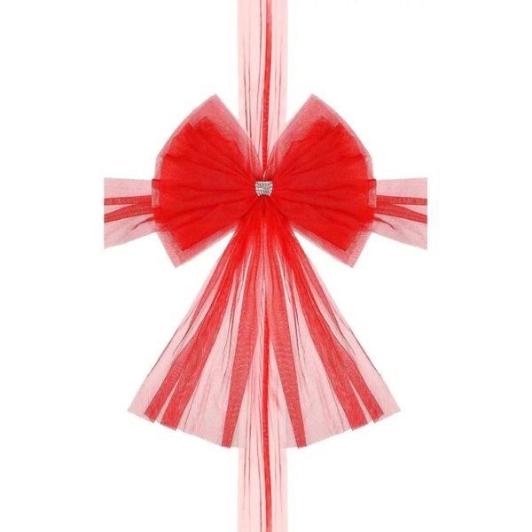 Nastro Natalizio Per Porte, Decorazione Natalizia, Nastro Rosso Per Porte, Nastro Natalizio Con Fiocco, Uso Interno Ed Esterno (750 Cm) - Rubybow-image