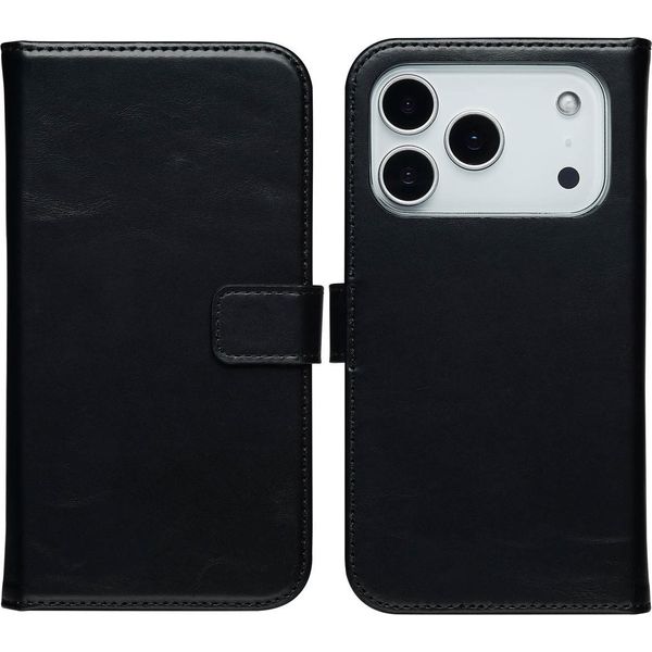 Custodia Per Iphone 17 Pro Max - Vera Pelle - Custodia Selencia Flip Flap - Nero-image