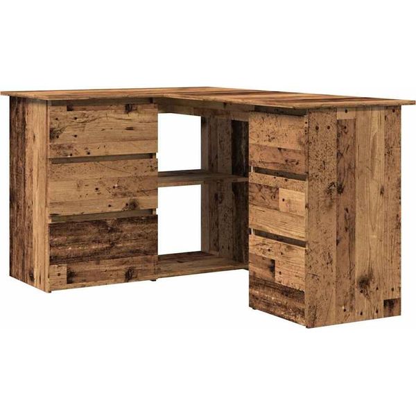 Vidaxl Scrivania Ad Angolo In Legno Di Recupero 145X100X76 Cm Materiale A Base Di Legno-image