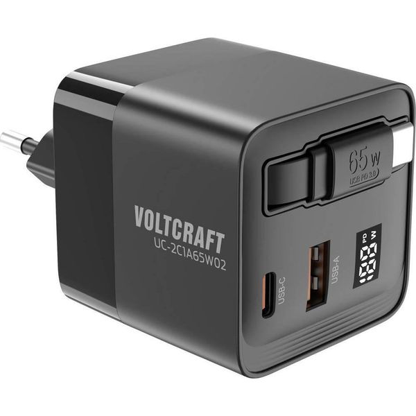 Caricatore Usb Voltcraft UC-2C1A65W02 Corrente Di Uscita Max. 3 A USB-C USB-A Numero Di Uscite 3 (VC-16619015)-image