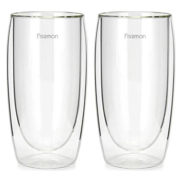 Set Di 2 Bicchieri Fissman-Frappe, Vetro Borosilicato, 7,5X15 Cm, 350 Ml, Trasparente-image