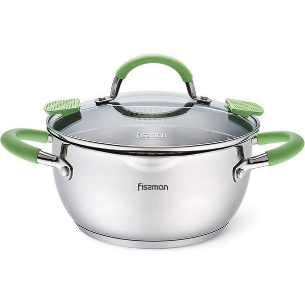 Pentola Fissman-Charlotte, 18X9Cm, 2L, Argento/Verde, Acciaio Inossidabile-image