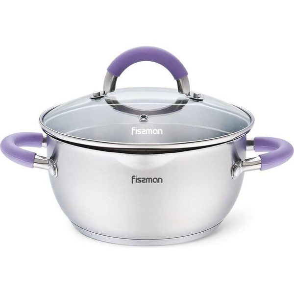 Pentola Fissman-Annette, 18X9Cm, 2L, Argento/Viola, Acciaio Inossidabile-image