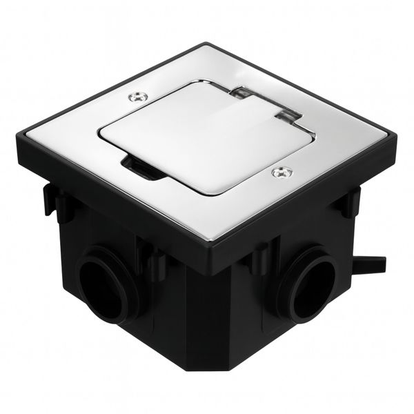 Presa Da Incasso In Acciaio Inox IP44 Con Coperchio A Cerniera Serie I AP-1 Argento-image