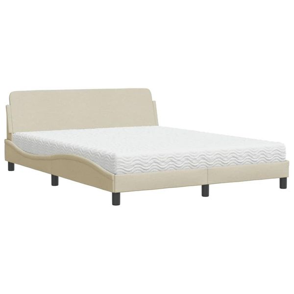 Syfax™ Letto Con Materasso Dover Crema 160X200 Cm In Tessuto-image