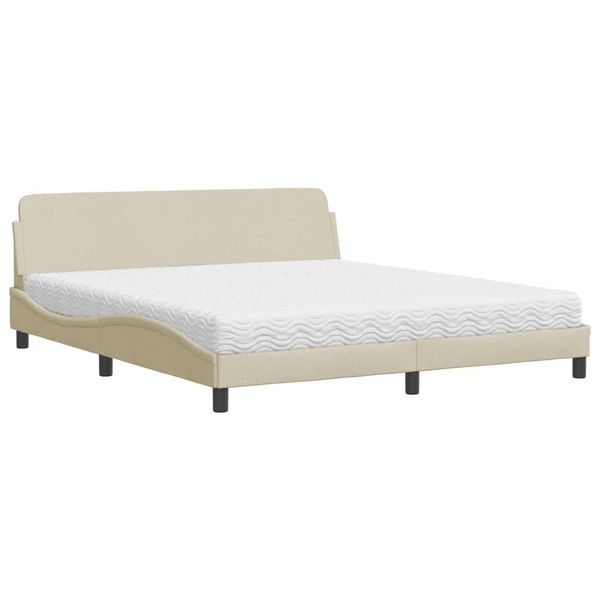 Syfax™ Letto Con Materasso Dover Crema 180X200 Cm In Tessuto-image
