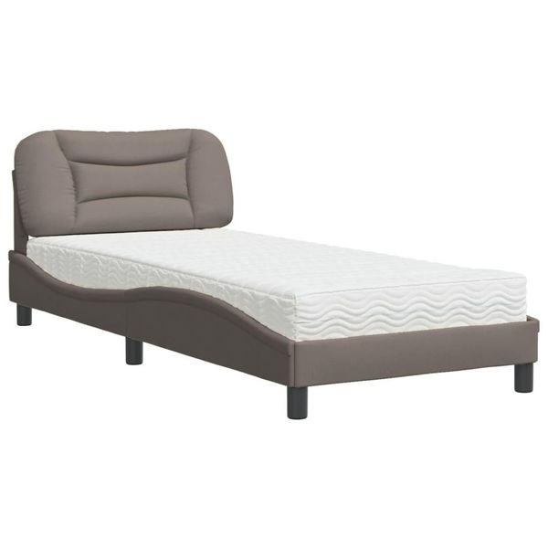 Syfax™ Letto Con Materasso Hvar Tortora 80X200 Cm In Tessuto-image