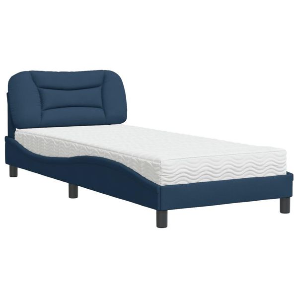 Syfax™ Letto Con Materasso Hvar Blu 80X200 Cm In Tessuto-image