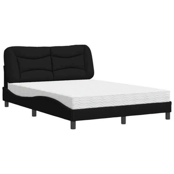 Syfax™ Letto Con Materasso Hvar Nero 140X190 Cm In Tessuto-image