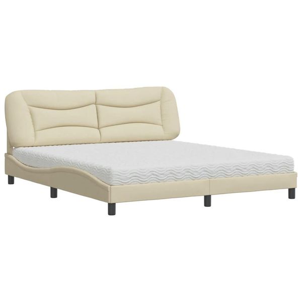 Syfax™ Letto Con Materasso Hvar Crema 180X200 Cm In Tessuto-image