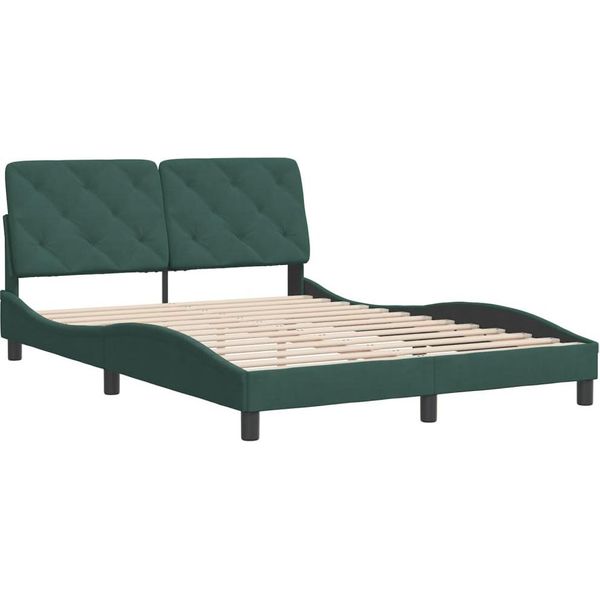Syfax™ Giroletto Senza Materasso Verde Scuro 140X200 Cm In Velluto-image