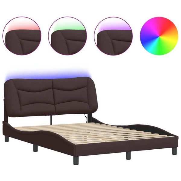 Syfax™ Giroletto Con Led Senza Materasso Hvar Marrone Scuro 140X190 Cm-image