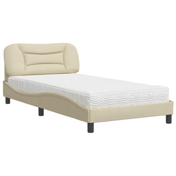 Syfax™ Letto Con Materasso Hvar Crema 100X200 Cm In Tessuto-image