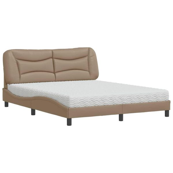 Syfax™ Letto Con Materasso Hvar Cappuccino 160X200Cm Pelle Finta-image