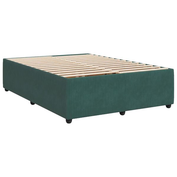 Syfax™ Giroletto Senza Materasso Verde Scuro 140X200 Cm In Velluto-image
