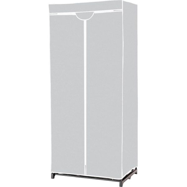 Armadio In Tessuto Con Scelta Colore 75 X 50 X 170 Cm Con Asta Appendiabiti Grigio-image