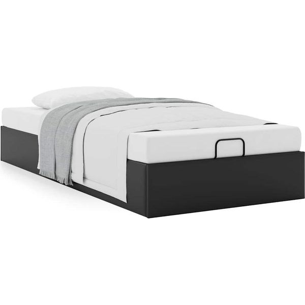 Syfax™ Struttura Letto Pouf Senza Materasso Nero 90X190 Cm Pelle Finta-image