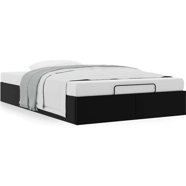 Syfax™ Struttura Letto Pouf Senza Materasso Nero 120X200 Cm Pelle Finta-image