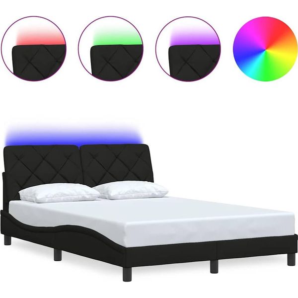 Syfax™ Giroletto Con Led Senza Materasso Nero 120X200 Cm Tessuto-image