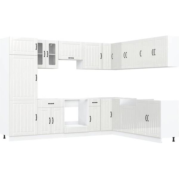 Syfax™ Set Mobili Da Cucina 14 Pz Lucca Bianchi Lucido In Truciolato-image