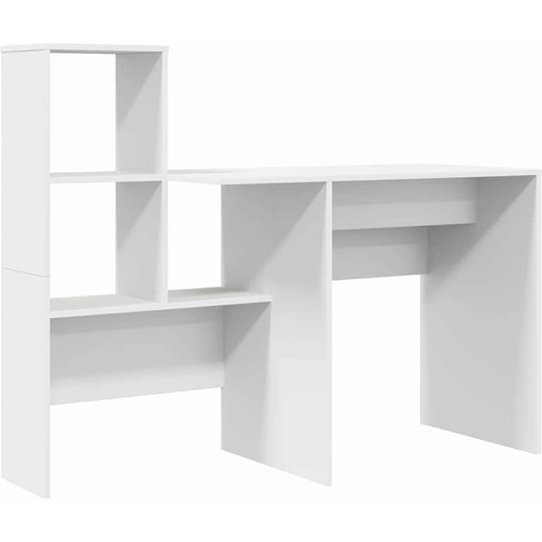 Syfax™ Scrivania Bianco 131,5 X 50 X 106,5 Cm Legno Multistrato-image